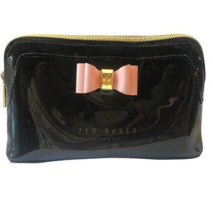 Ted Baker Jana Bow Wash Bag - black with pink bow